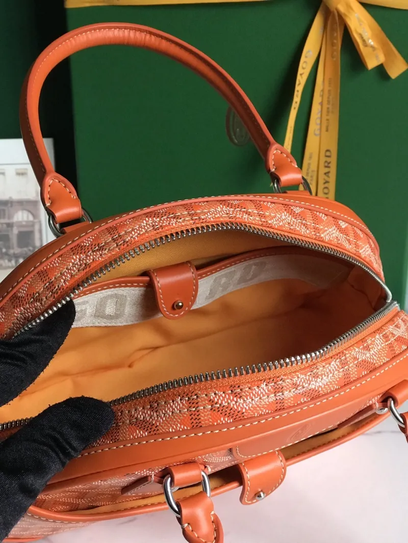 Goyard Orange Top Handle Bowling Bag - Image 9