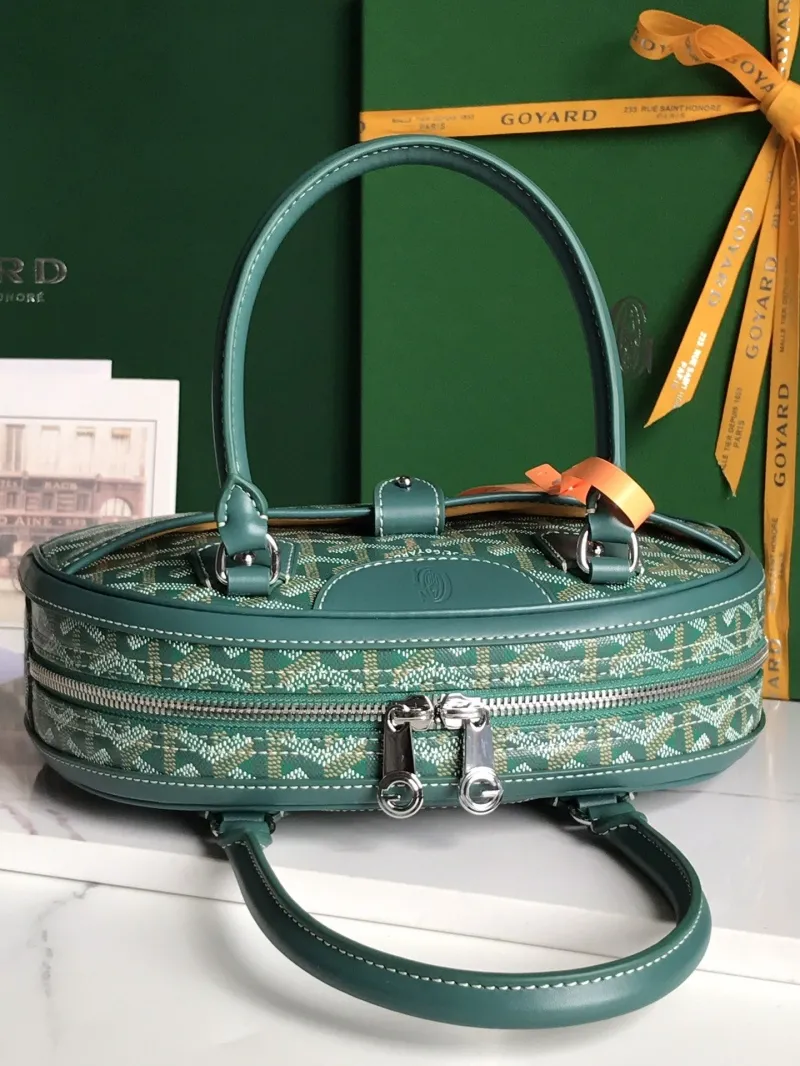 Goyard Green Top Handle Handbag - Image 7