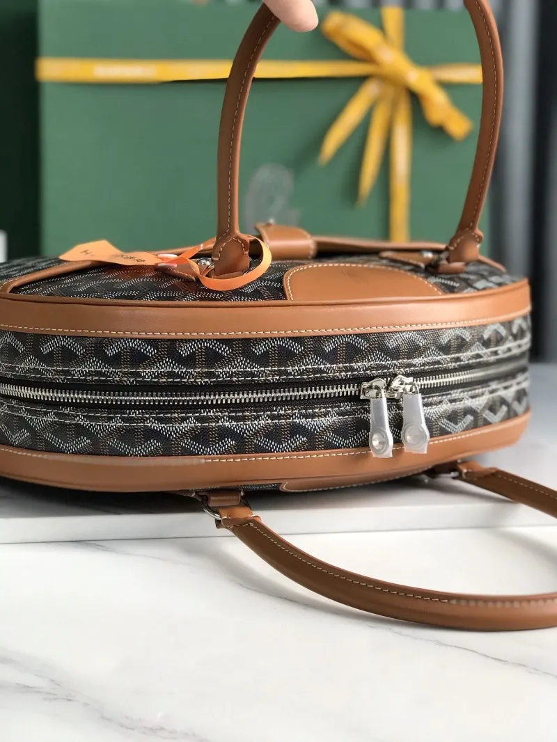 Goyard Black Tan Top Handle Bag Model 76 - Image 6