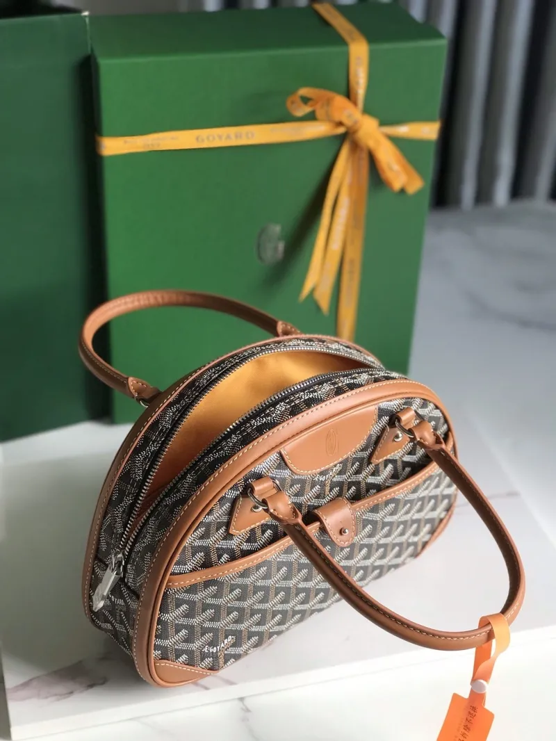 Goyard Brown Leather Top Handle Bag - Image 7