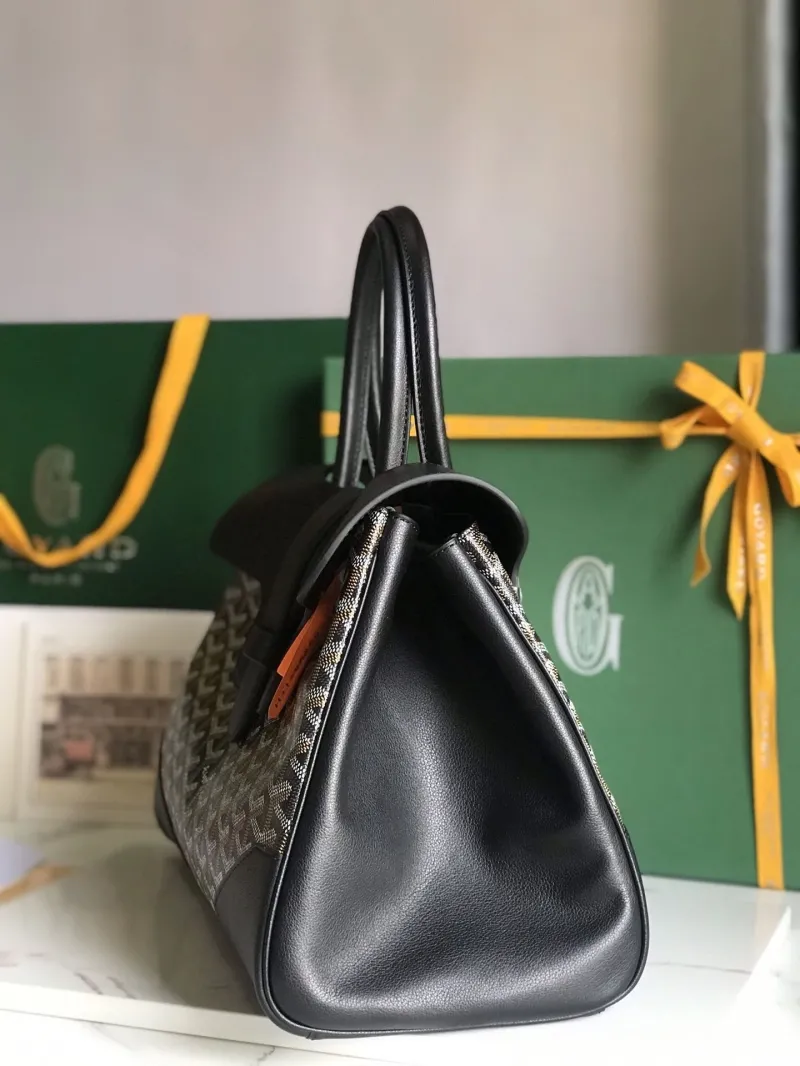 Alternative view of Goyard Black Leather Top Handle Bag