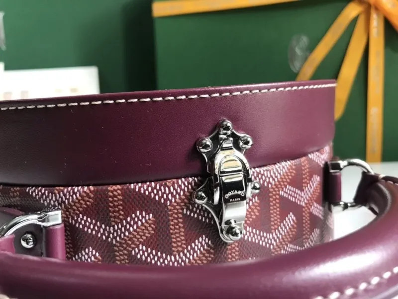 Goyard Burgundy Round Top Handle Bag - Image 4