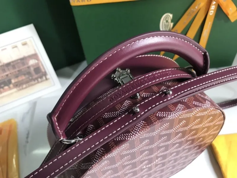 Goyard Burgundy Round Top Handle Bag - Image 7