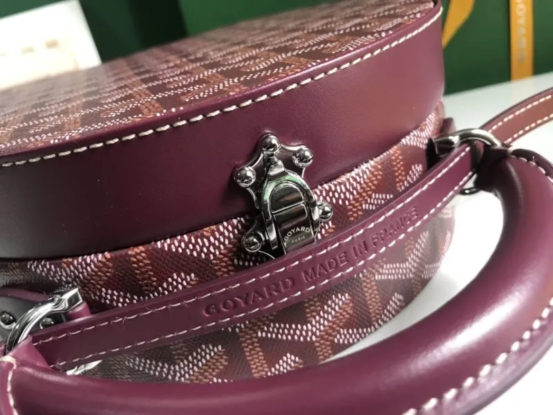 Goyard Burgundy Round Top Handle Bag - Image 8