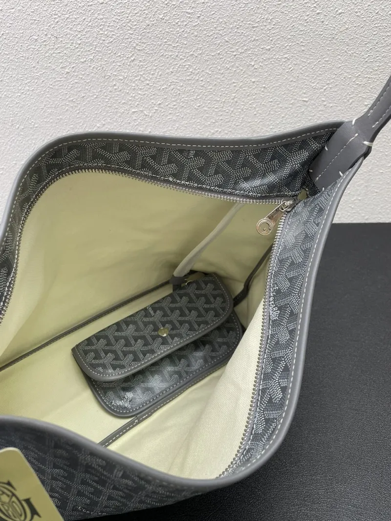 Goyard Gray Hobo Shoulder Bag 42cm with Pouch - Image 9