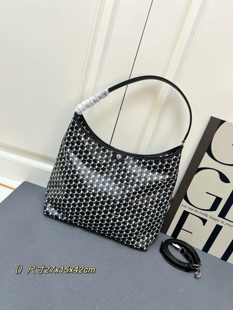 Alternative view of Moynat Black White Monogram Hobo Crossbody Bag