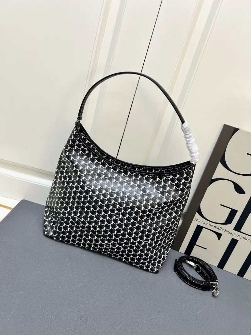 Moynat Black White Monogram Hobo Crossbody Bag - Image 3