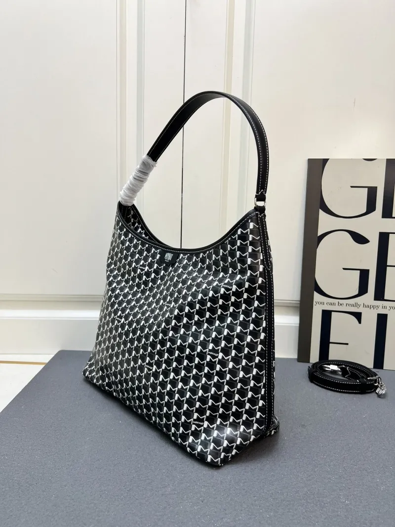 Moynat Black White Monogram Hobo Crossbody Bag - Image 4