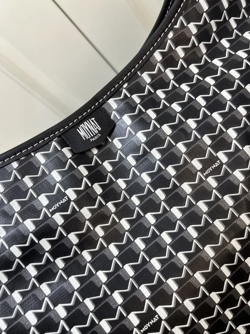 Moynat Black White Monogram Hobo Crossbody Bag - Image 5