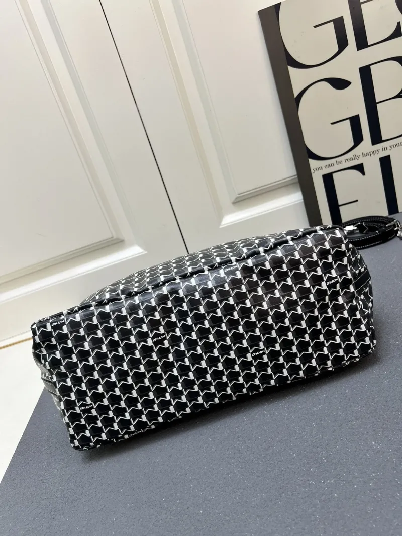 Moynat Black White Monogram Hobo Crossbody Bag - Image 7