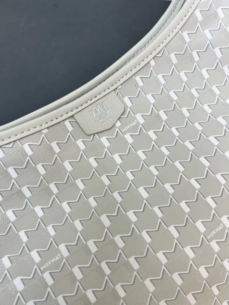 Moynat Light Gray Hobo Shoulder Bag with Strap - Image 6
