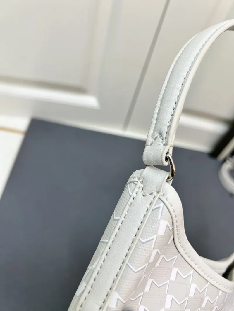 Moynat Light Gray Hobo Shoulder Bag with Strap - Image 7