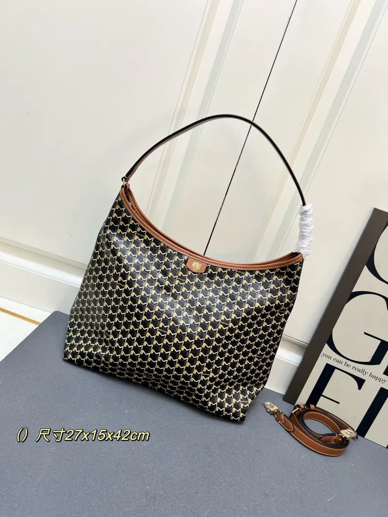 MOYNAT Black Gold Monogram Hobo Shoulder Bag - Image 3