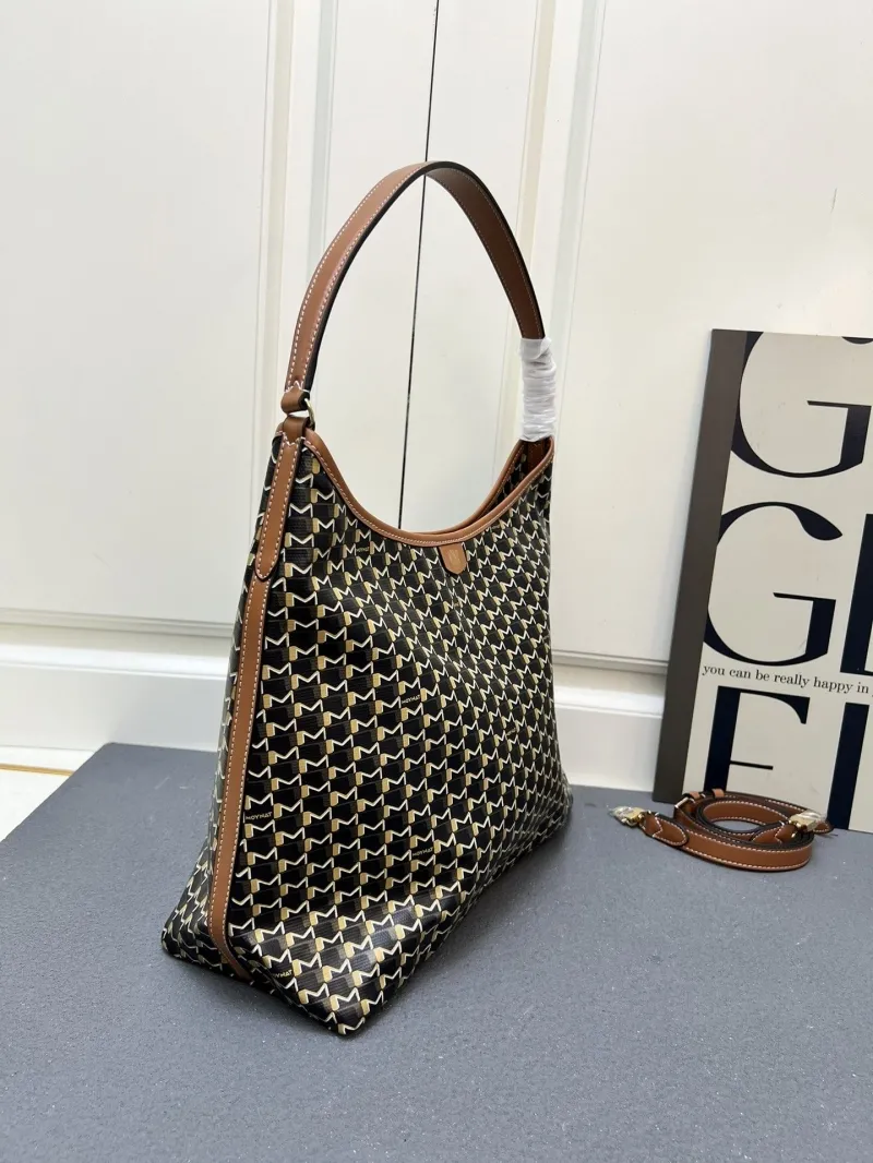 MOYNAT Black Gold Monogram Hobo Shoulder Bag - Image 5