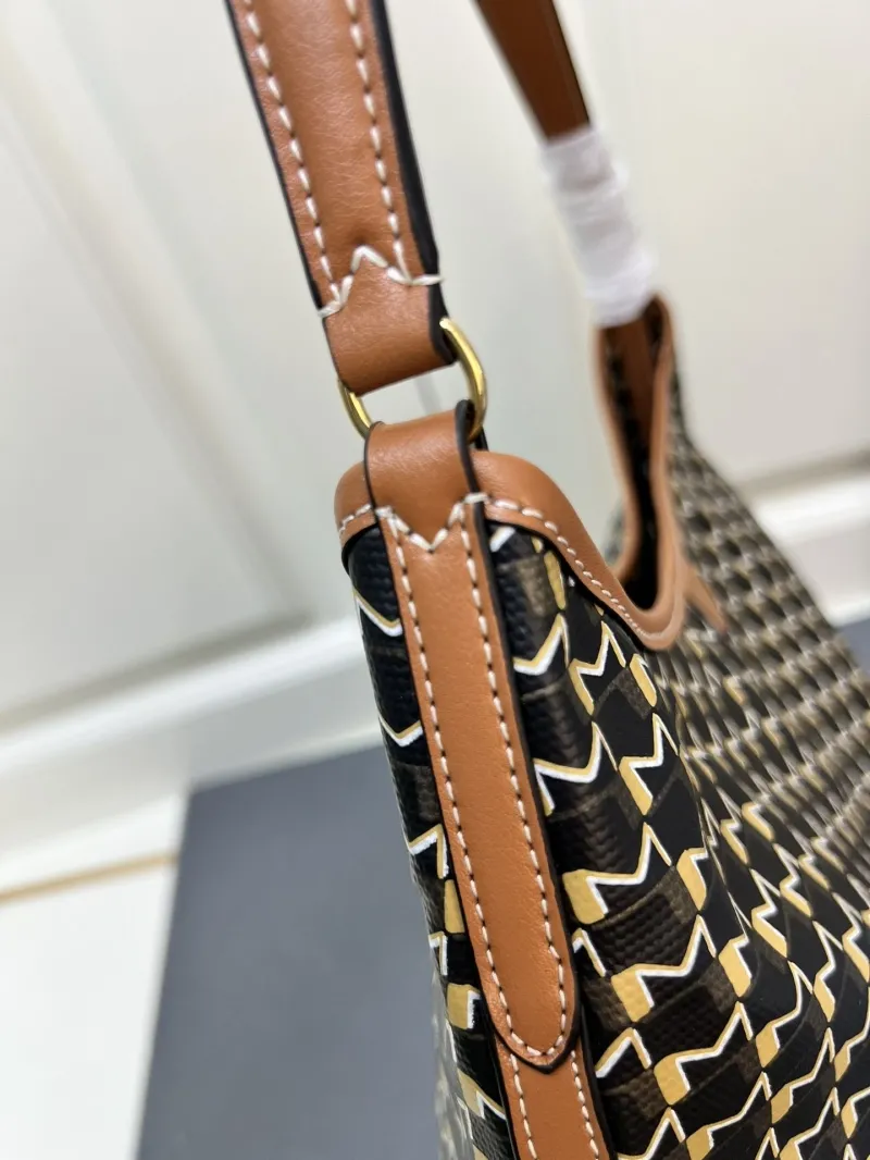 MOYNAT Black Gold Monogram Hobo Shoulder Bag - Image 7