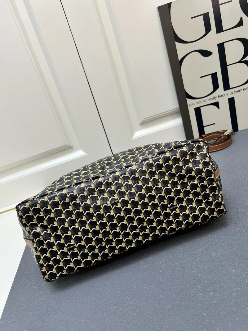 MOYNAT Black Gold Monogram Hobo Shoulder Bag - Image 8