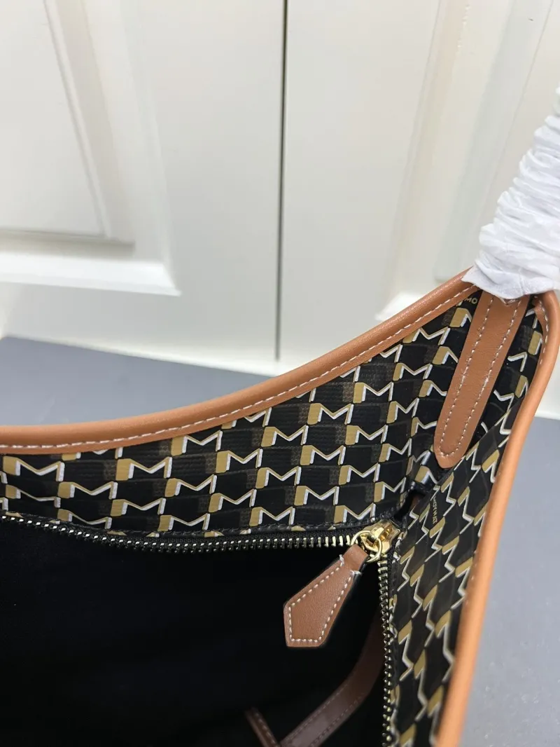 MOYNAT Black Gold Monogram Hobo Shoulder Bag - Image 10
