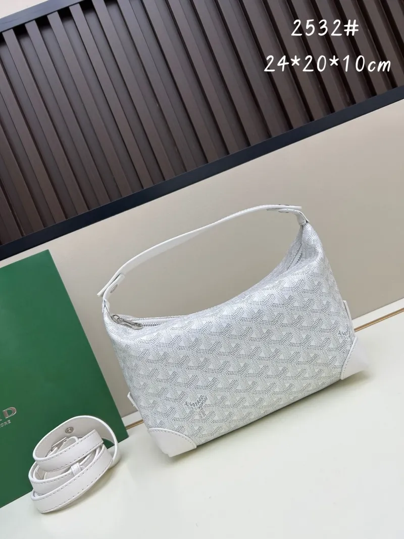 Goyard White Top Handle Hobo Bag 2532