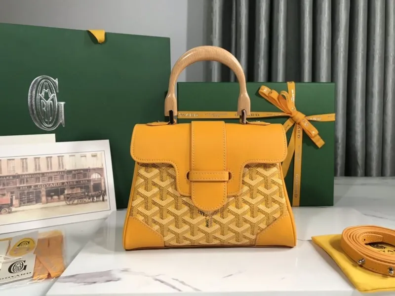 Goyard Yellow Top Handle Bag