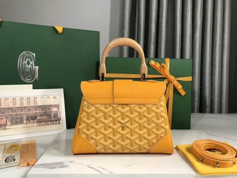 Goyard Yellow Top Handle Bag - Image 3