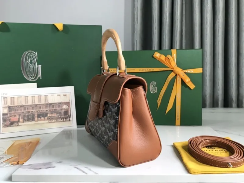 Alternative view of Goyard Brown Black Top Handle Bag