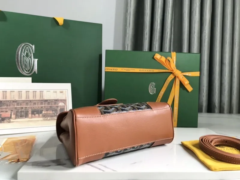 Goyard Brown Black Top Handle Bag - Image 4