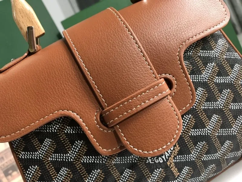 Goyard Brown Black Top Handle Bag - Image 5