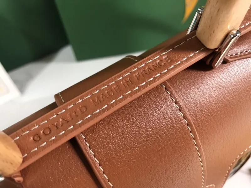 Goyard Brown Black Top Handle Bag - Image 9