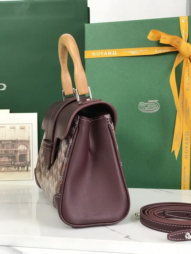 Goyard Brown Top Handle Handbag - Image 3