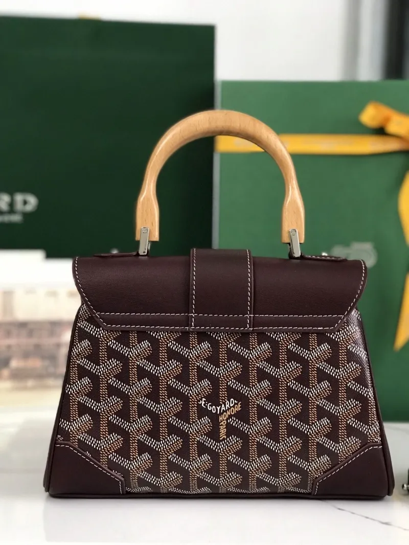 Goyard Brown Top Handle Handbag - Image 4