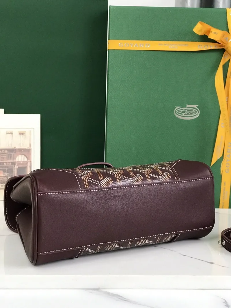 Goyard Brown Top Handle Handbag - Image 5