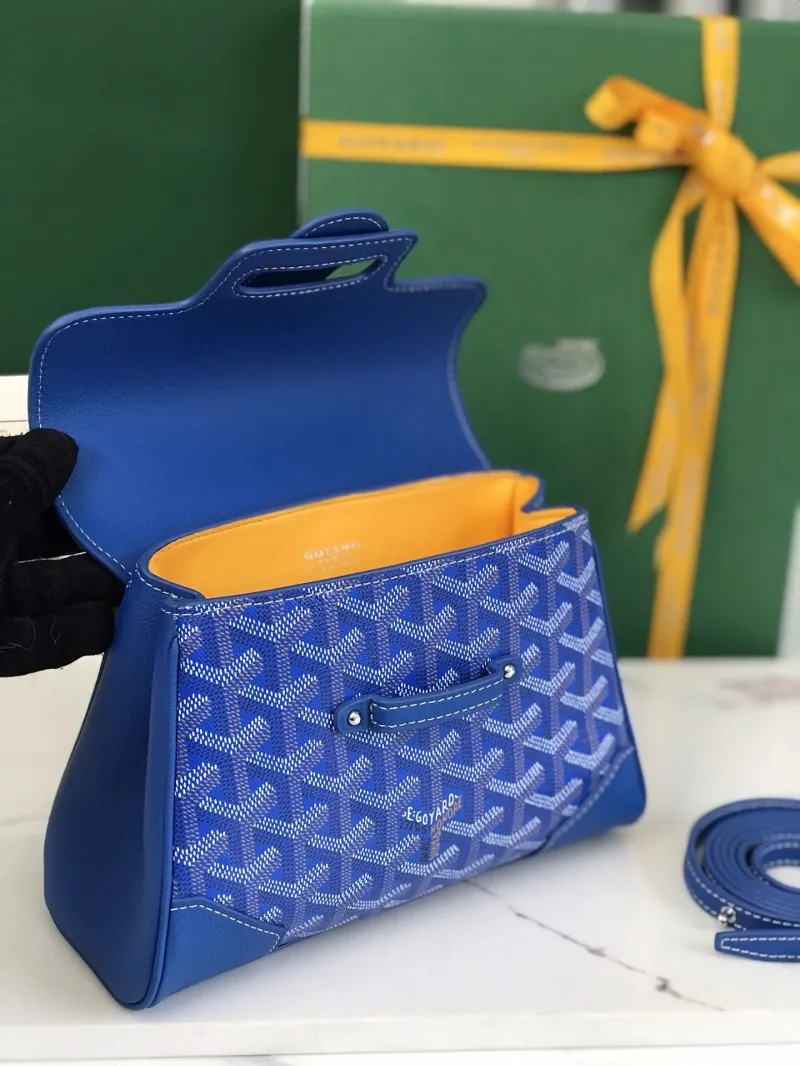 Goyard Blue Top Handle Bag 148 - Image 5