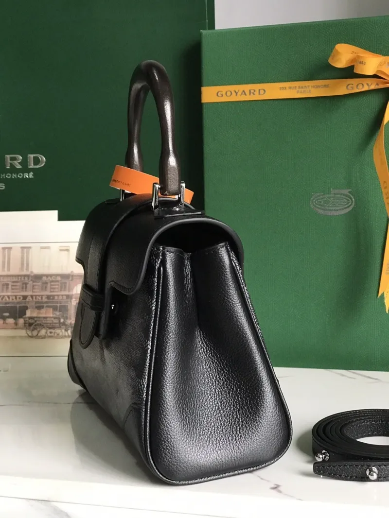 Goyard Black Top Handle Handbag - Image 4