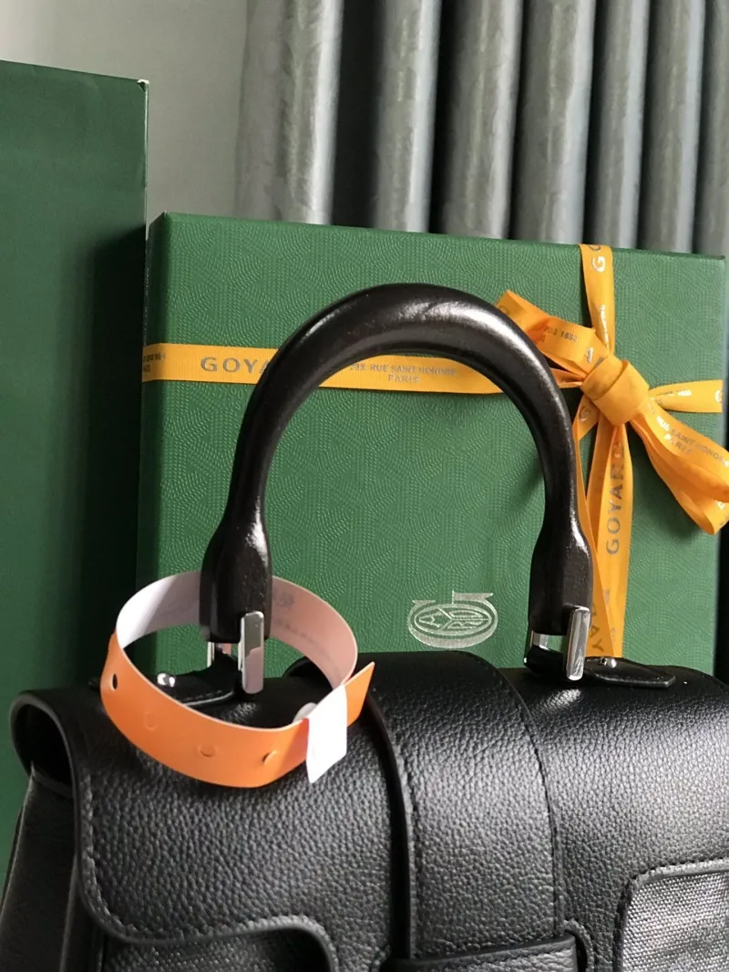 Goyard Black Top Handle Handbag - Image 6
