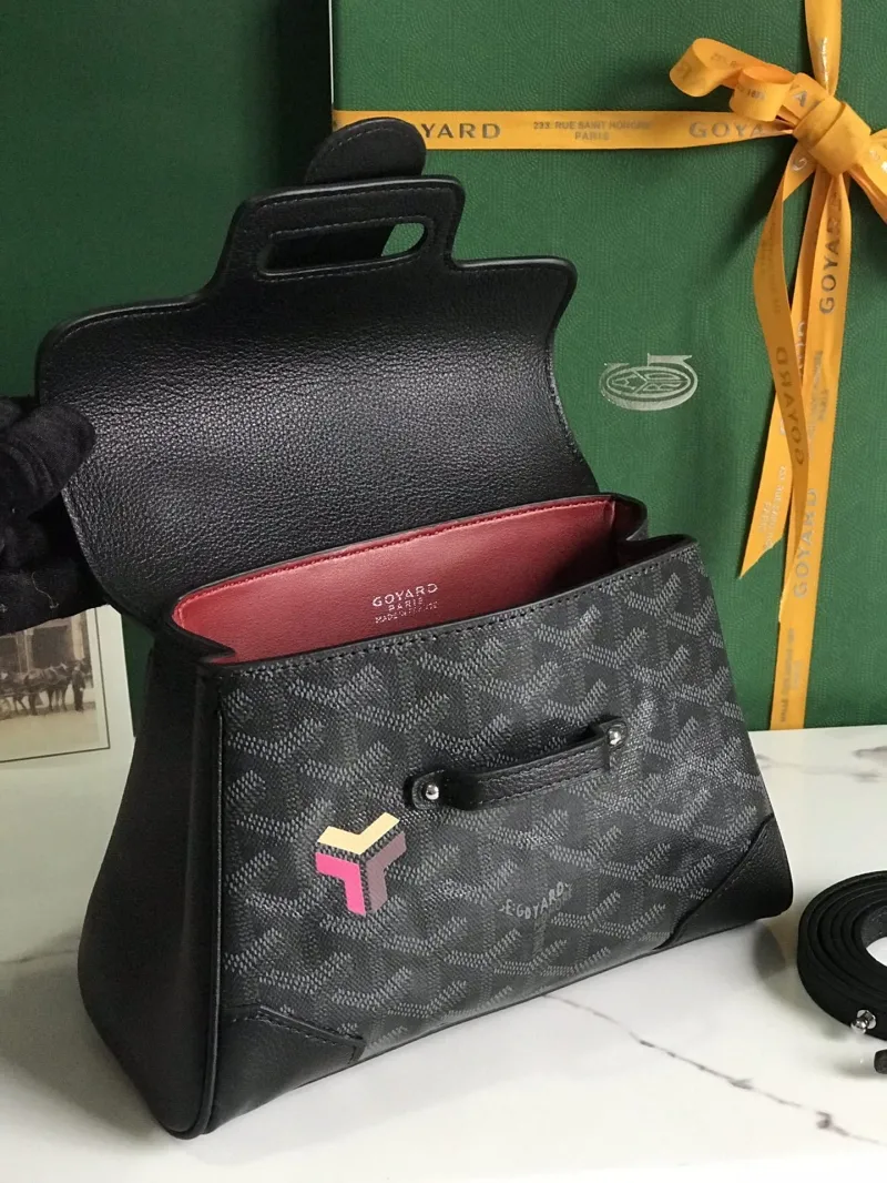 Goyard Black Top Handle Handbag - Image 7