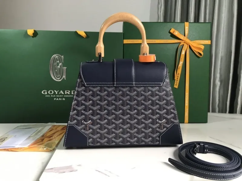 Goyard Navy Top Handle Handbag - Image 3