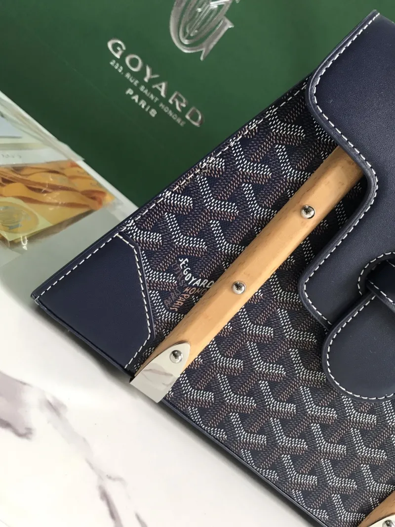 Goyard Navy Top Handle Handbag - Image 6