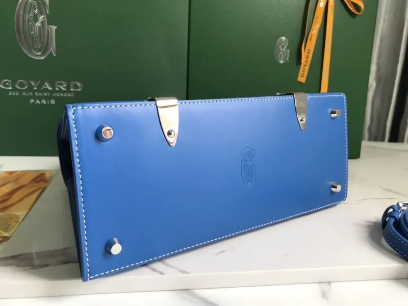 Goyard Blue Top Handle Bag 158 - Image 4