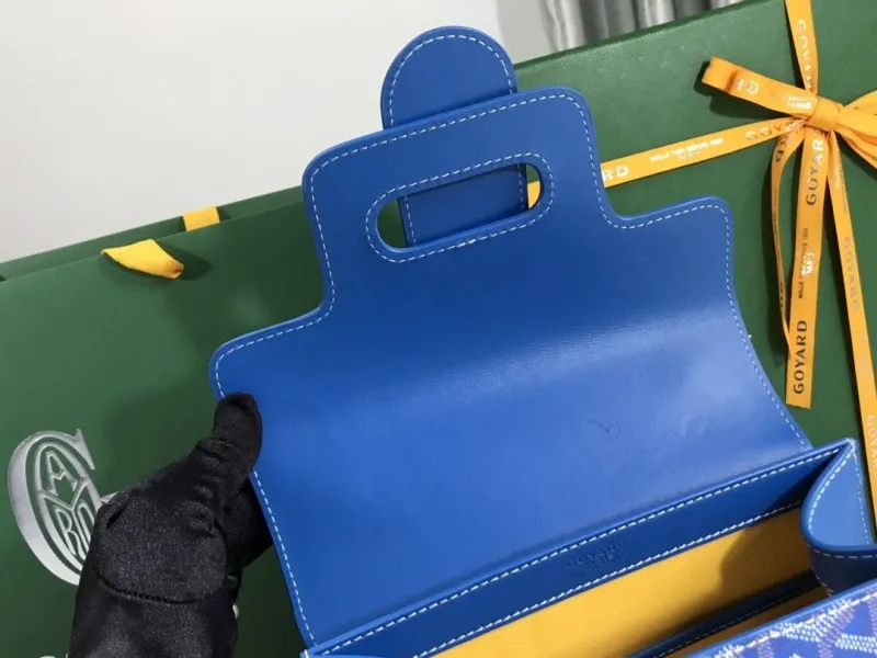 Goyard Blue Top Handle Bag 158 - Image 6