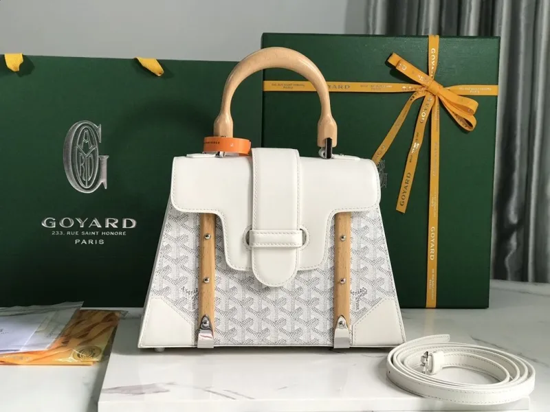 Goyard White Top Handle Bag 162