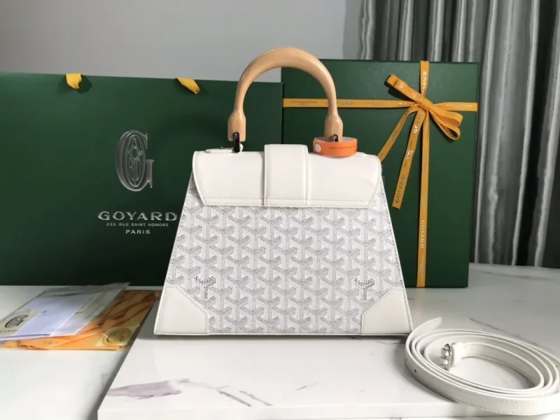 Goyard White Top Handle Bag 162 - Image 3