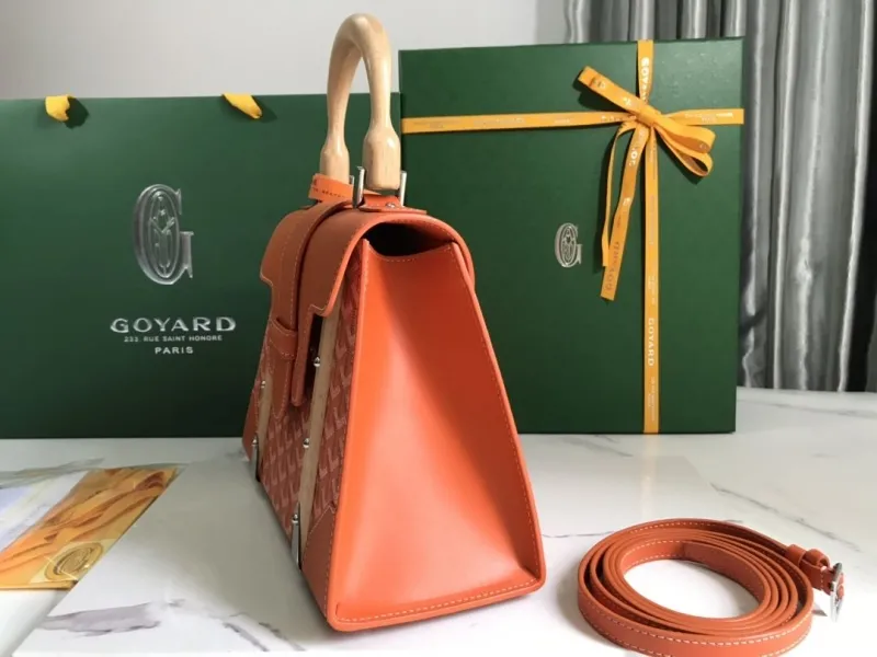 Alternative view of Goyard Orange Top Handle Bag 163