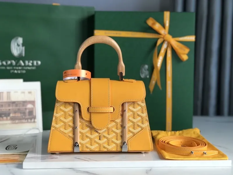 Goyard Yellow Top Handle Crossbody Bag