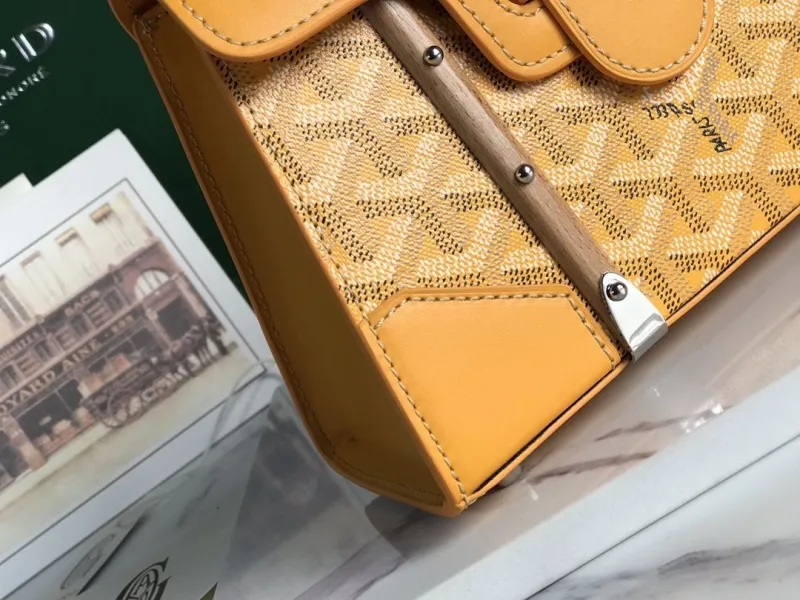 Goyard Yellow Top Handle Crossbody Bag - Image 6