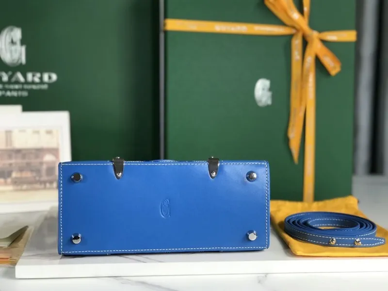 Goyard Blue Top Handle Bag 175 - Image 6