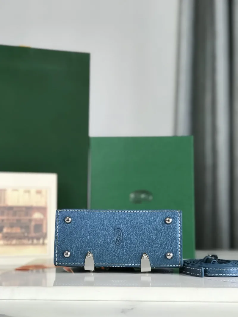 Goyard Blue Mini Top Handle Crossbody Bag - Image 3