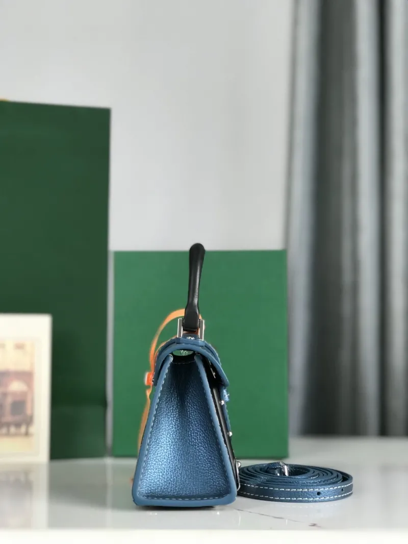 Goyard Blue Mini Top Handle Crossbody Bag - Image 4