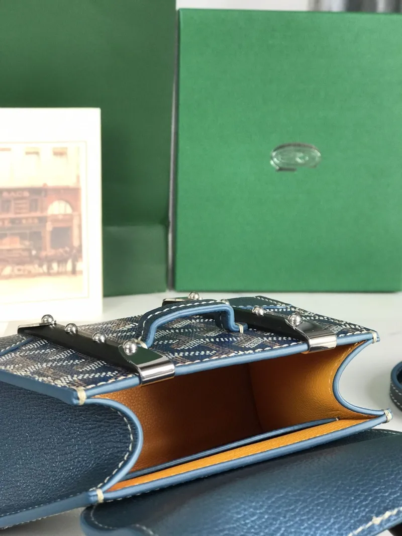 Goyard Blue Mini Top Handle Crossbody Bag - Image 7
