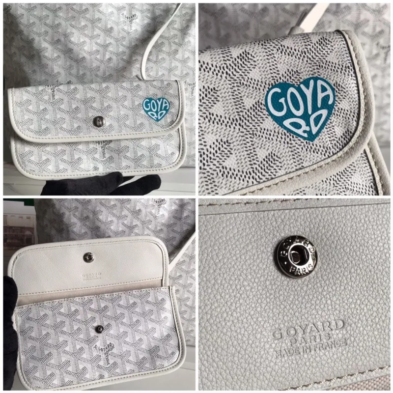 Goyard White Hobo Shoulder Bag with Pouch - Image 5