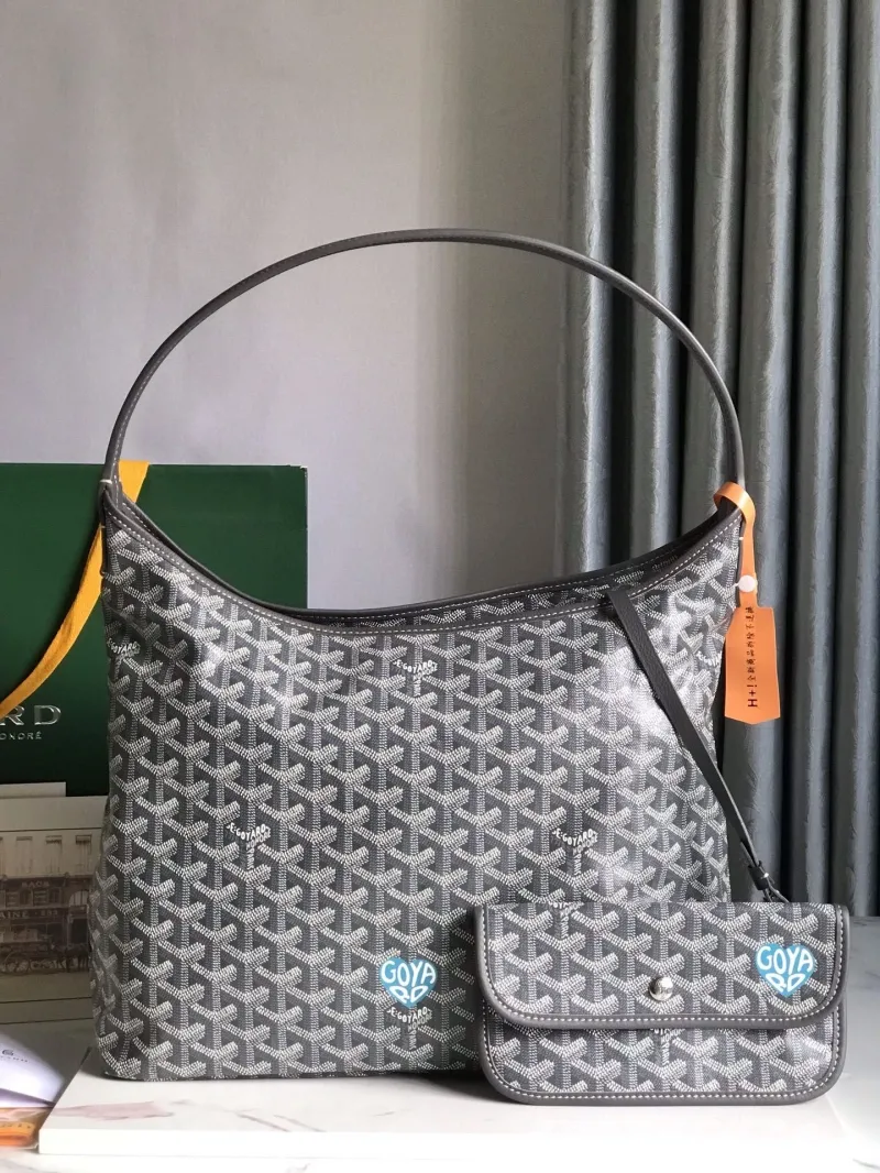 Goyard Gray Hobo Shoulder Bag with Pouch